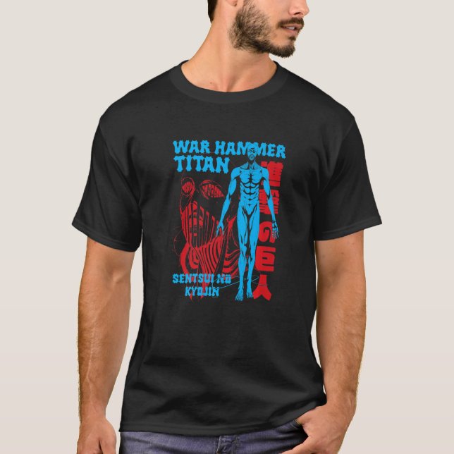 Attack mot Titan Season 4 Krig Hammer Fullt Body P T Shirt (Framsida)