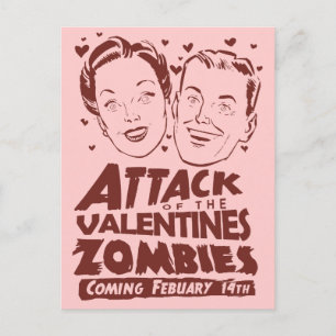 Attack mot Valentineserna Zombies Helg Vykort