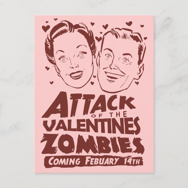 Attack mot Valentineserna Zombies Helg Vykort (Framsida)