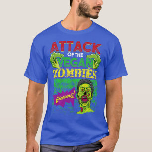 Attack mot Vegan Zombies Vegetarian Funny Hallo T Shirt