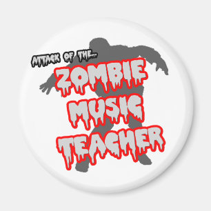 Attack mot Zombie Music Lärare Magnet