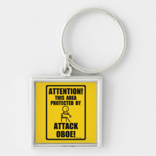 Attack Oboe Fyrkantig Silverfärgad Nyckelring