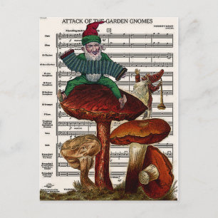 "Attack of the Garden Gnomes" Vykort