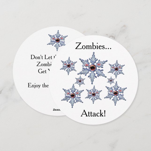 Attack of the Snowflake Zombies Platt Kort (Fram/baksida)