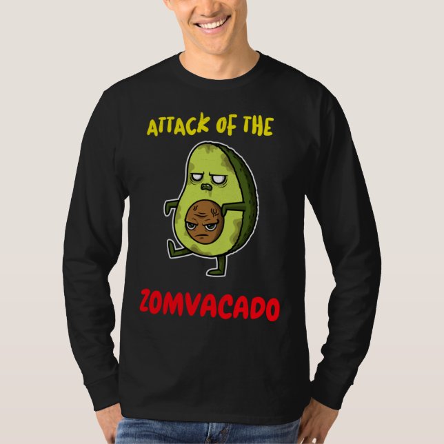 ATTACK OF THE ZOMVACADO u2013  AVACADO HALLOWEEN C T Shirt (Framsida)