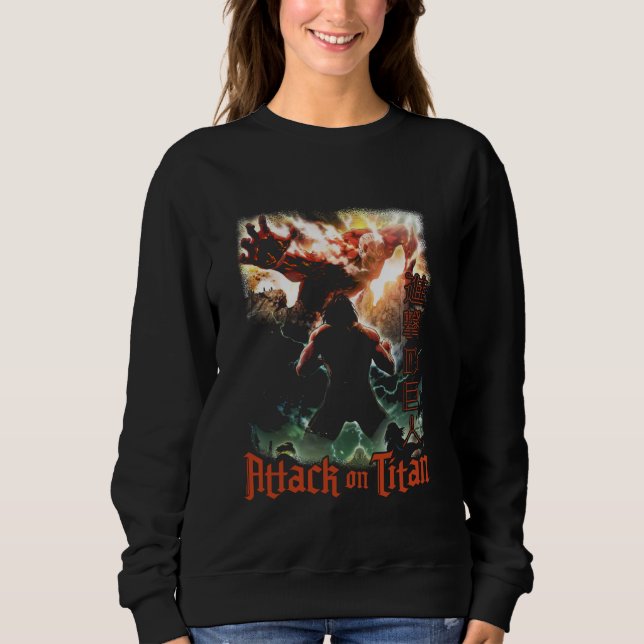Attack on Titan Season 2 Titan Attack Show Poster  T Shirt (Framsida)
