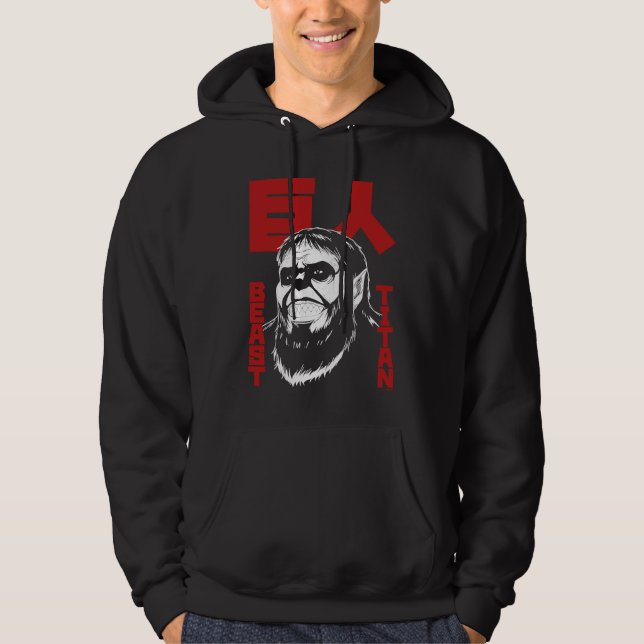 Attack on Titan Season 4 Beast Titan & Large Kanji Hoodie (Framsida)