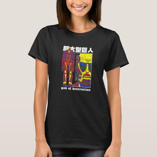 Attack on Titan Värmesensor Kolossal Titan   T Shirt (Framsida)