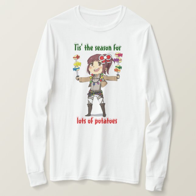 Attack på T-tröja för jättehelgdaglångärmad T Shirt (Design framsida)