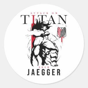 Attack på Titan-etikett Runt Klistermärke
