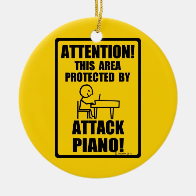 Attack Piano Julgransprydnad Keramik (Framsidan)