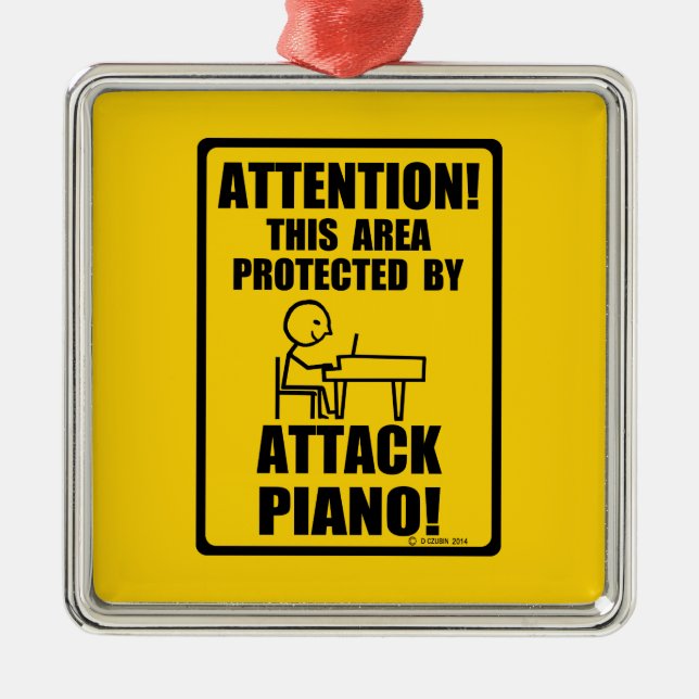Attack Piano Julgransprydnad Metall (Framsidan)
