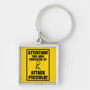 Attack Piccolo Fyrkantig Silverfärgad Nyckelring