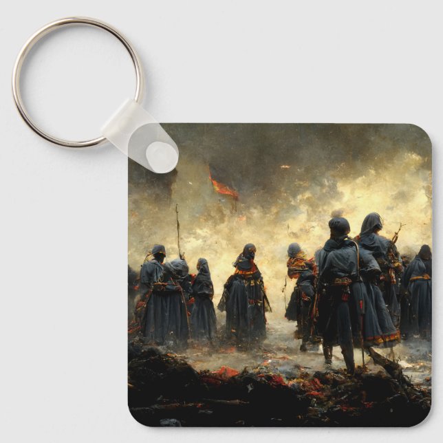 Attacker mot ställe nyckelring (Framsida)