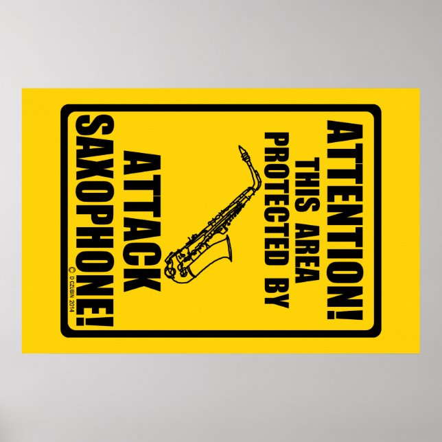 Attackera saxofon poster (Framsidan)