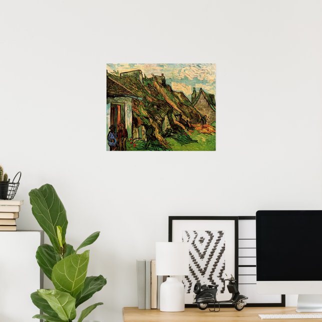 Attackerade Sandstone Cottages av Vincent van Gogh Poster (Hemmakontoret)