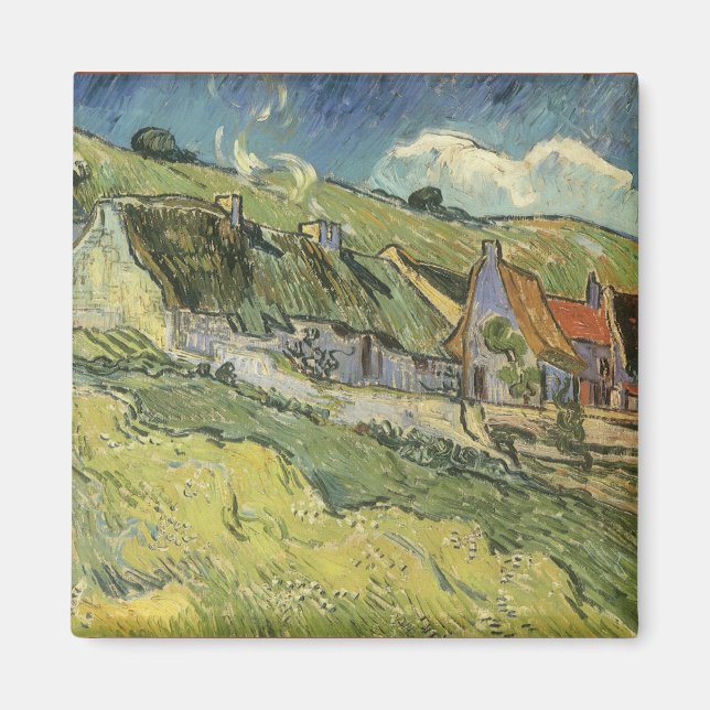 Attackerade stugor av Vincent van Gogh Magnet (Framsidan)
