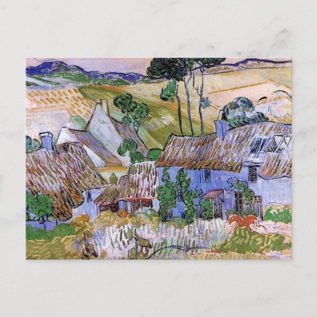 Attackerna i Tak från Backe av Vincent van Gogh Vykort (Framsida)