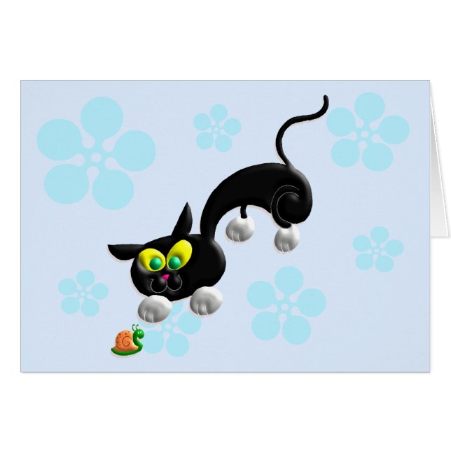 Attackfunktionslägekatt Hälsningskort (Framsidan Horizontal)