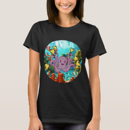 Åttahandsklockspelare i havet (cirkulär design) t shirt