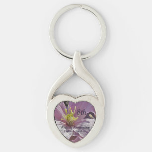 Åttårsdagen Bröllop Twisted Heart Silverfärgad Nyckelring