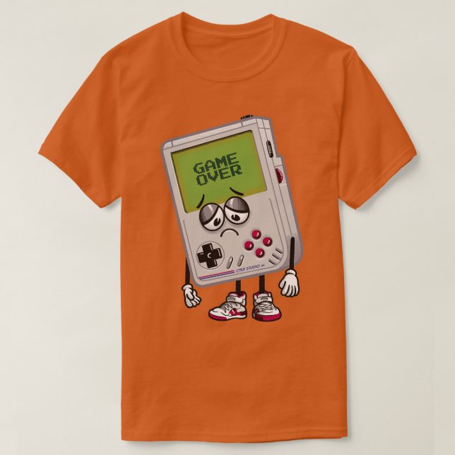 Åttbitarskonsol för spel över retro-handdator t shirt (Design framsida)