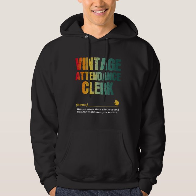 Attendance Clerk Appreciation Week Back to School Hoodie (Framsida)