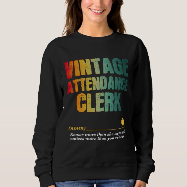 Attendance Clerk Appreciation Week Back to School T Shirt (Framsida)