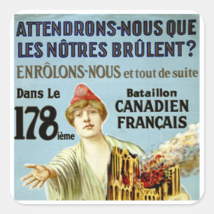 Attendrons-Nous Que Les Notre Brulent Fyrkantigt Klistermärke
