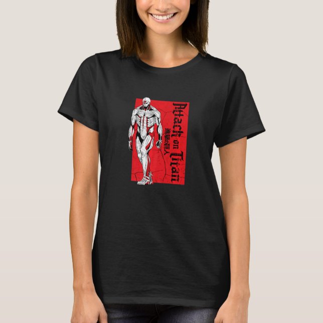 Attentat mot Titan Season 4 Armored Titan Red Bloc T Shirt (Framsida)