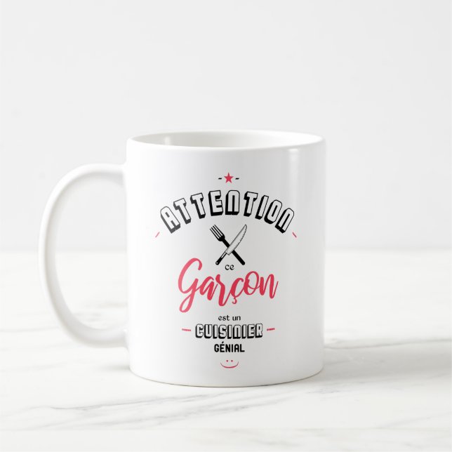 Attention ce garçon est un cuisinier génial kaffemugg (Vänster)