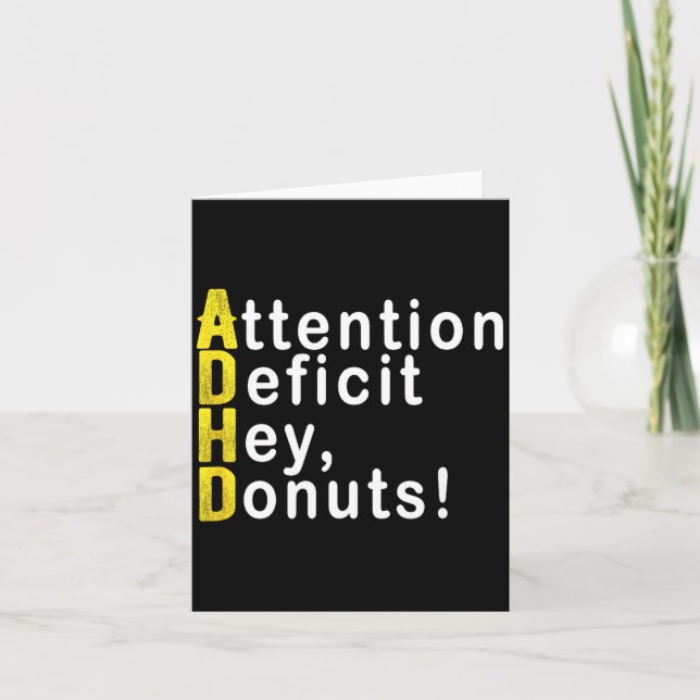 Attention Deficit Hey Donuts Funny Gift Tee Adhd M Kort (Framsida)