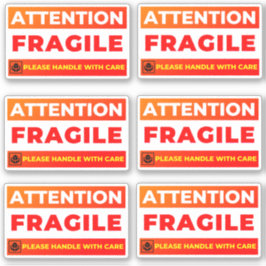 Attention Fragile Shipping Stickers (Vinyl Labels) Klistermärken