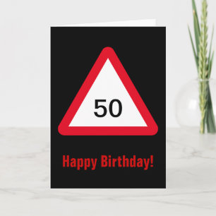 Attention Sign: 50:e födelsedagen Kort
