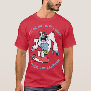 Attiash, New Hampshire Yeti Snowboarding Vacation T Shirt