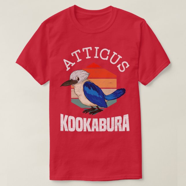 Atticus Kookaburra Birding Bird Älskare Kingfisher T Shirt (Design framsida)
