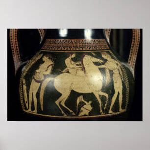 Attika vit-figur amphora poster