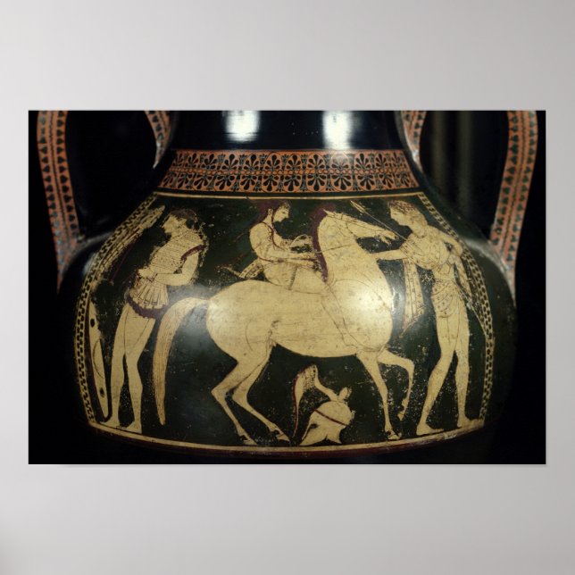 Attika vit-figur amphora poster (Framsidan)