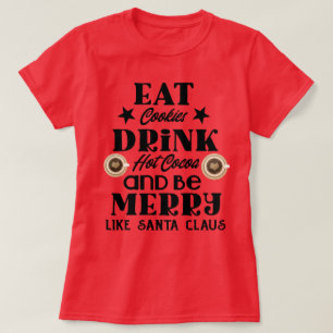Ättikakor dricker hett kakao plus storlek T-Shirt