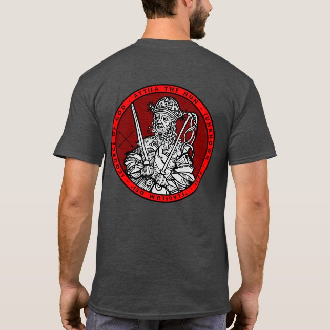 Attila Hunporträtt förseglar skjortan T Shirt (Baksida)