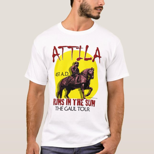 Attila "Huns i solen" turnerar (den ljusa manar) Tee Shirt (Framsida)