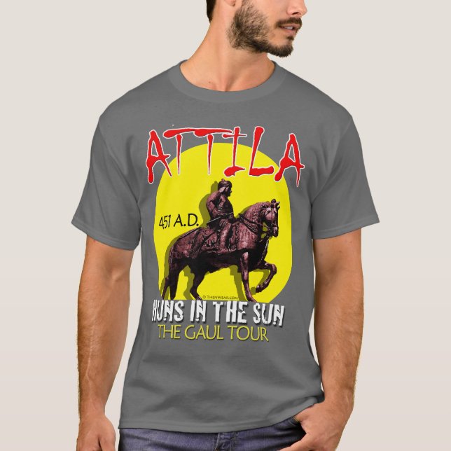 Attila "Huns i solen" turnerar (manar mörk) Tee Shirt (Framsida)