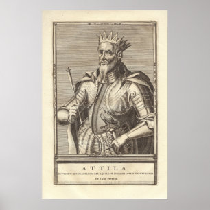 Attila The Hun, Guds gissel, från Antique Print Poster