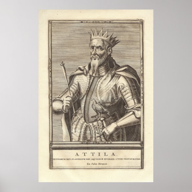Attila The Hun, Guds gissel, från Antique Print Poster (Framsidan)