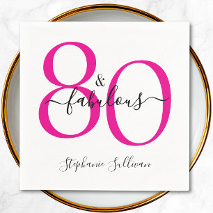 Åttio och fantastisk 80-årsfest pappersservett