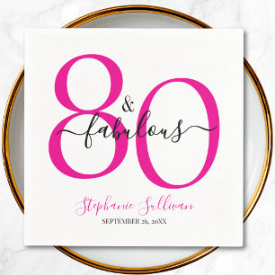 Åttio och fantastisk namn datum 80-årsfest pappersservett