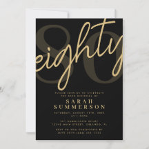Åttioårsfirande med Script Eighty Black Gold