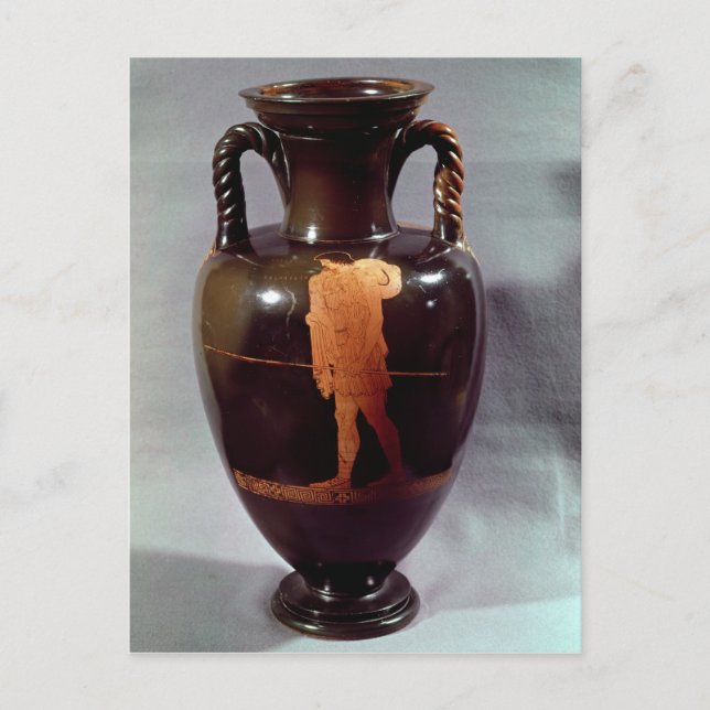 Attisk röd-figur amphora vykort (Framsida)