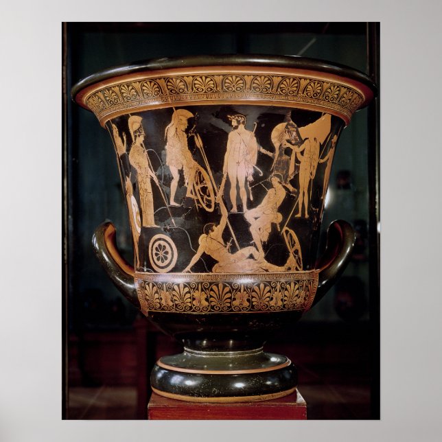 Attisk röd figur calyx krater poster (Framsidan)