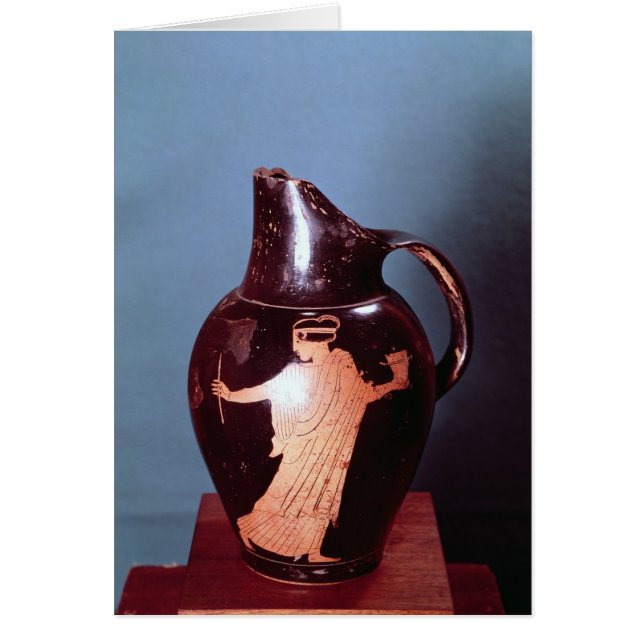 Attisk röd-figur oinochoe hälsningskort (Framsidan)